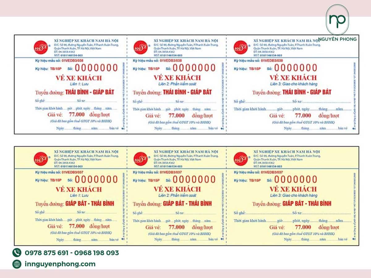 Lựa chọn chất liệu in vé xe có chất lượng cao 